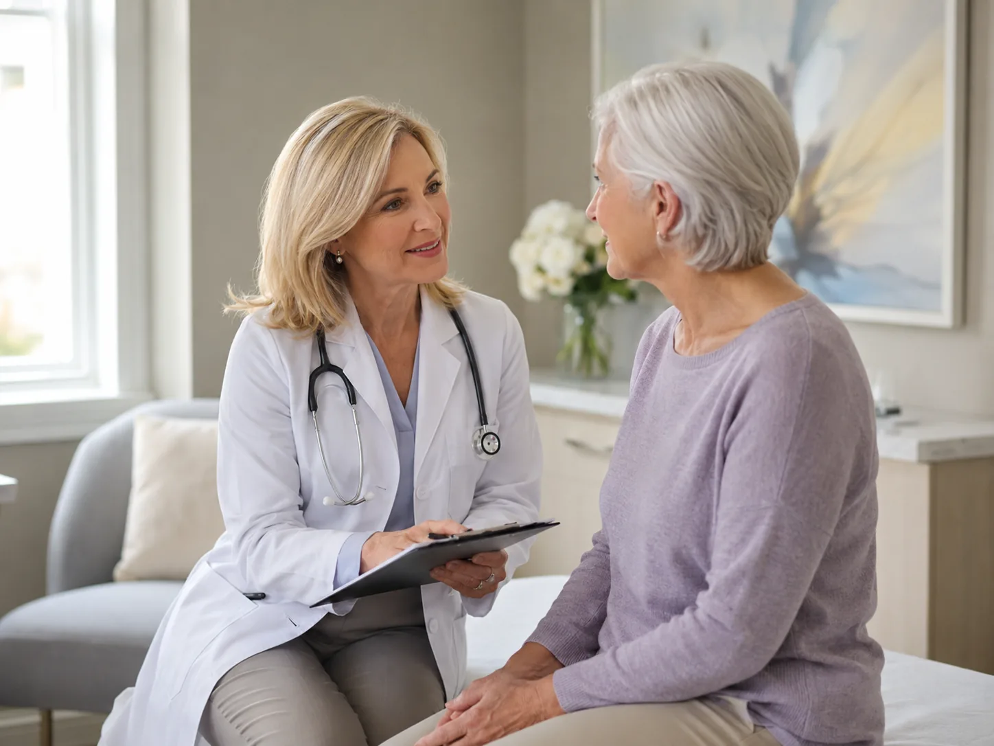 A HealthPoint provider in a women's health consultation with a patient