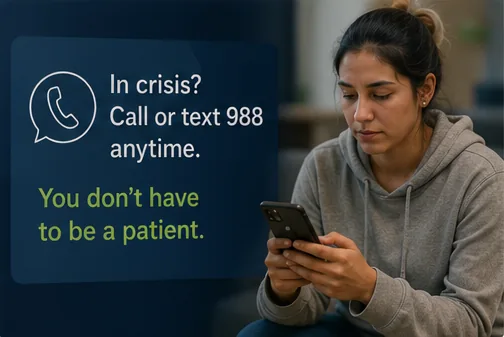 A HealthPoint counselor offering crisis support