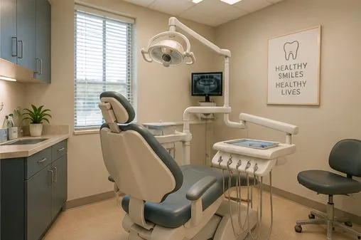 Una sala de examen dental de « HealthPoint »