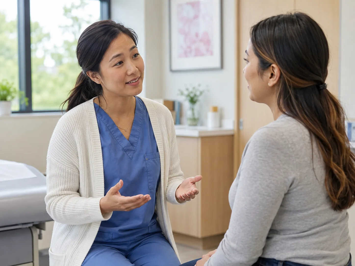 A provider reviewing preventive care with a patient